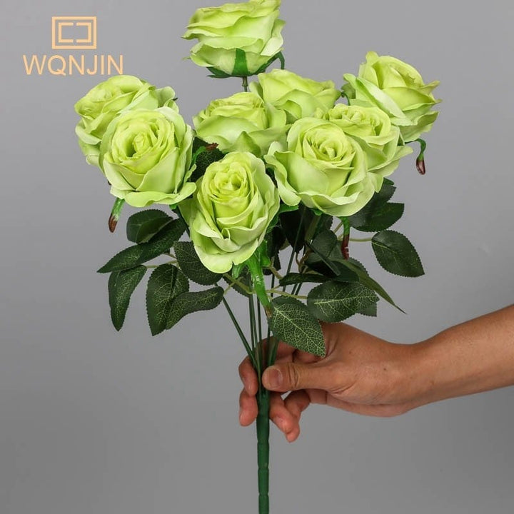 9 Heads Rose Big Bouquet DIY Wedding Party Floral Bunch Bennys Beauty World