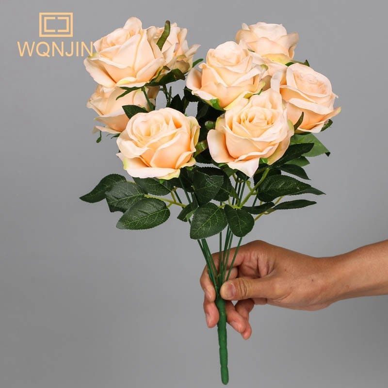 9 Heads Rose Big Bouquet DIY Wedding Party Floral Bunch Bennys Beauty World