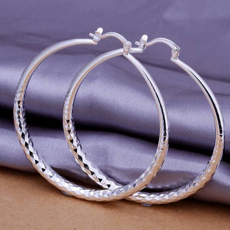 925 Silver earring 5cm hoop fashion Jewelry Bennys Beauty World