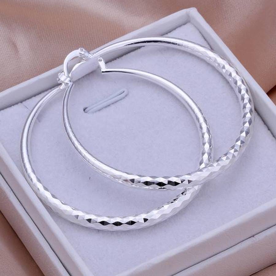 925 Silver earring 5cm hoop fashion Jewelry Bennys Beauty World