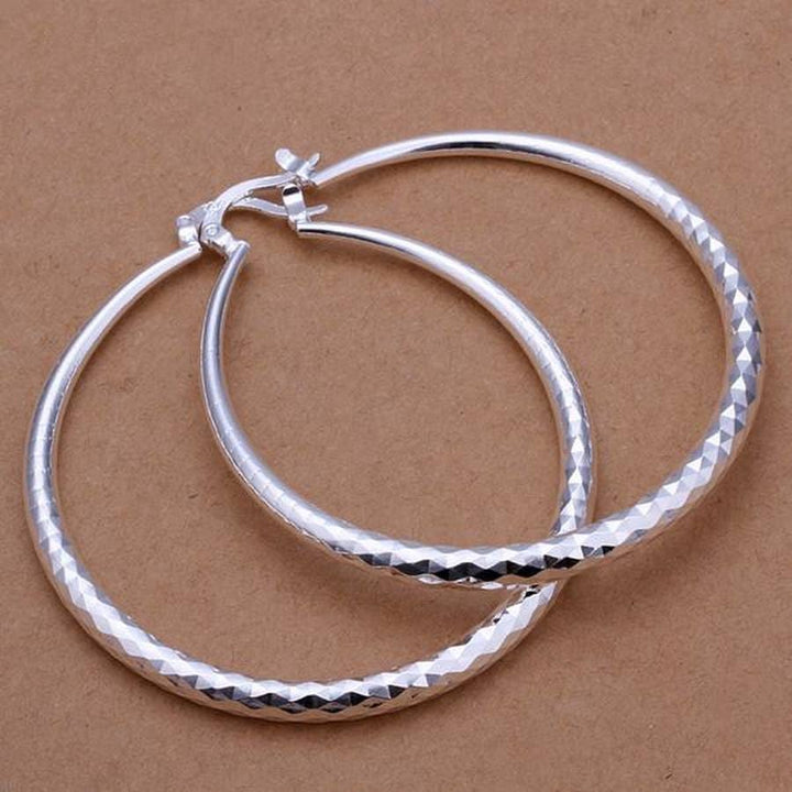 925 Silver earring 5cm hoop fashion Jewelry Bennys Beauty World