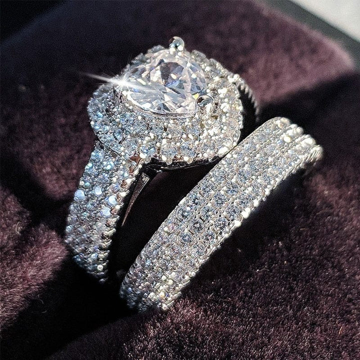 925 sterling silver zircon cut wedding ring set for women Bennys Beauty World