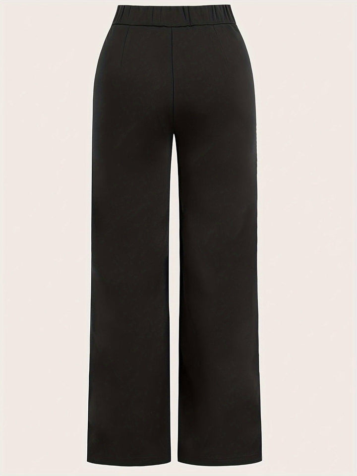 Chic Asymmetrical High Waist Straight Leg Pants for Effortless Elegance in Spring & Fall-Bennys Beauty World