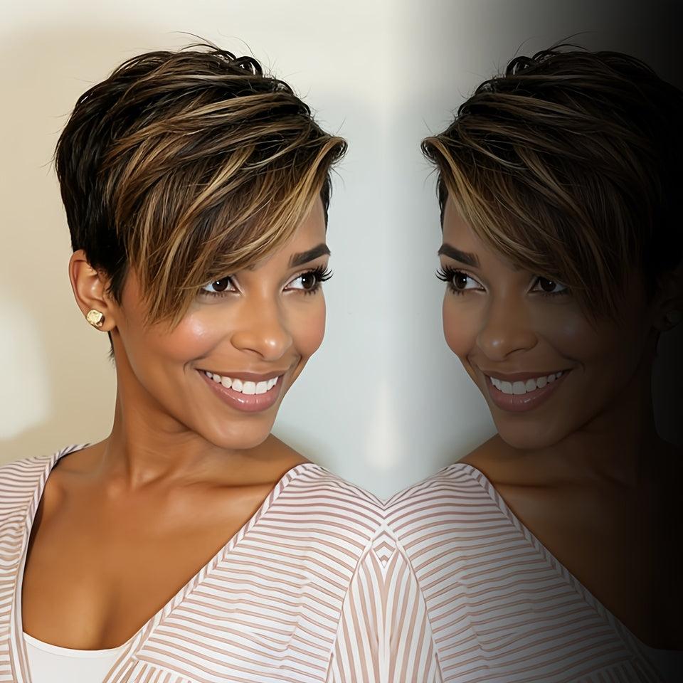 Short Ombre Pixie Cut Human Hair Wig for Women - Bennys Beauty World