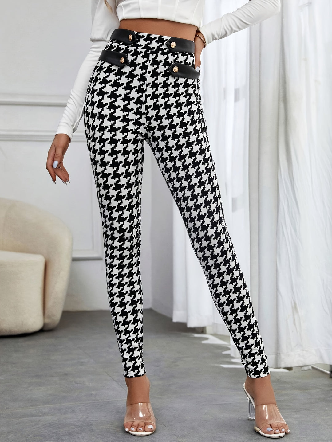 Casual High Waist Skinny Pants For Women-Bennys Beauty World