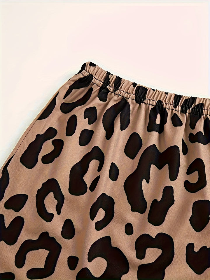Women's Leopard Lip Print Casual Pajama Set