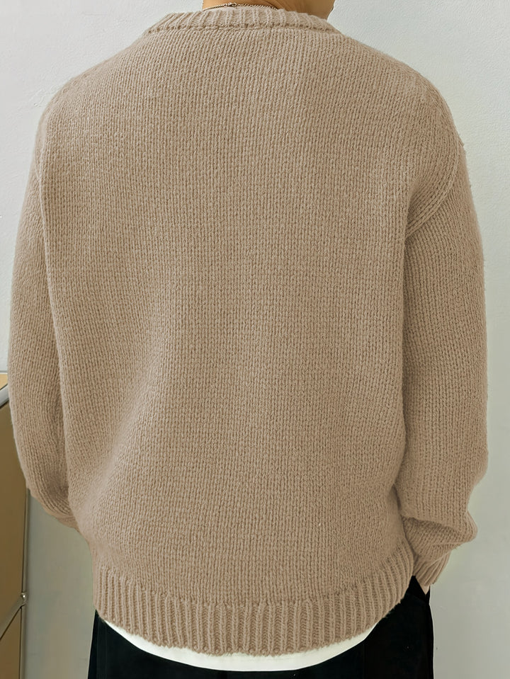 Knitted Pullover Long Sleeve Shirt-Bennys Beauty World