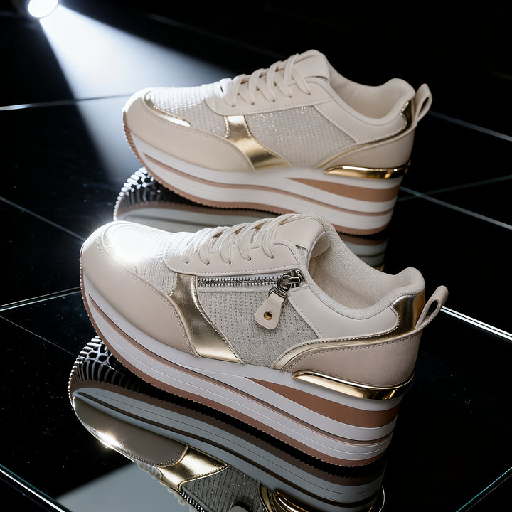 Women's Thick-Soled Elevated Lace-up Sports Shoes