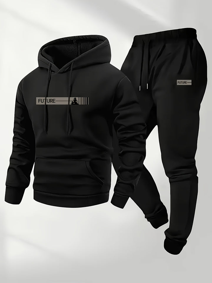 Men's Two-Piece Set Hoodie and Tapered Sweatpants