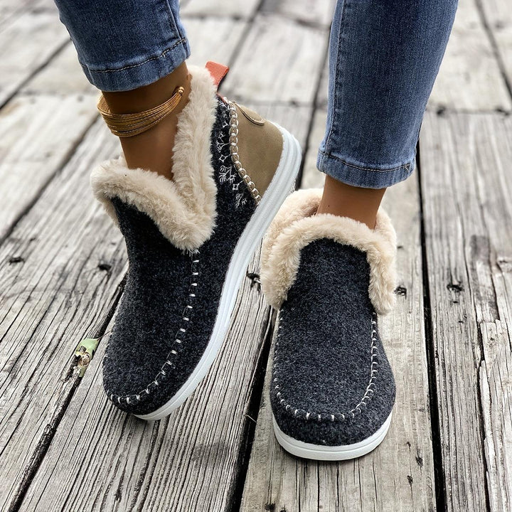 Women's Flat Furry Shoes: Essential Cozy Sneakers for Winter Outings-Shoes-Bennys Beauty World