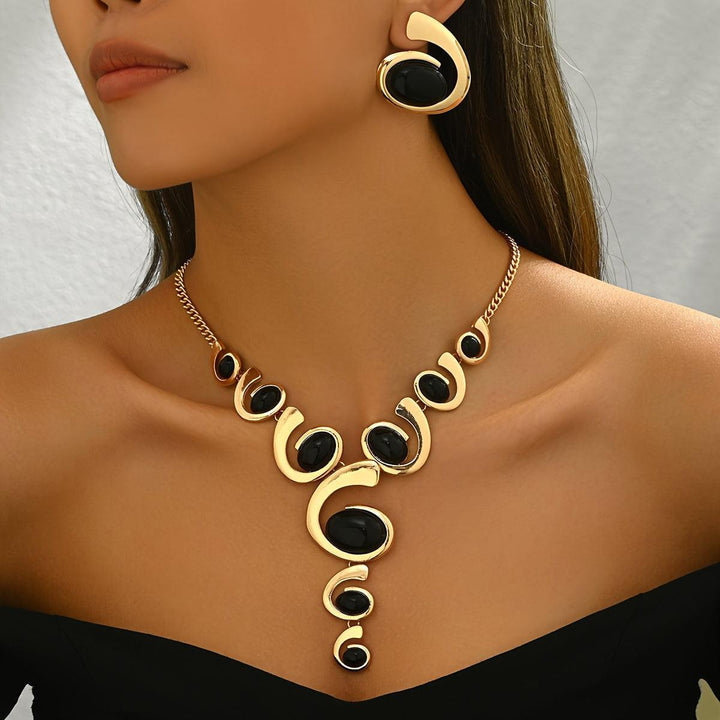 2pcs Fashionable And Simple Necklace And Earrings Set-Necklace-Bennys Beauty World