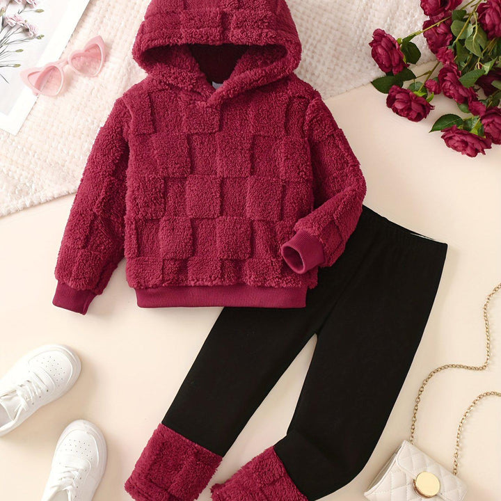 Girl'S Soft Pink Hoodie And Leggings Set: Cozy Fall/Winter Outfit for Little Ones-Bennys Beauty World