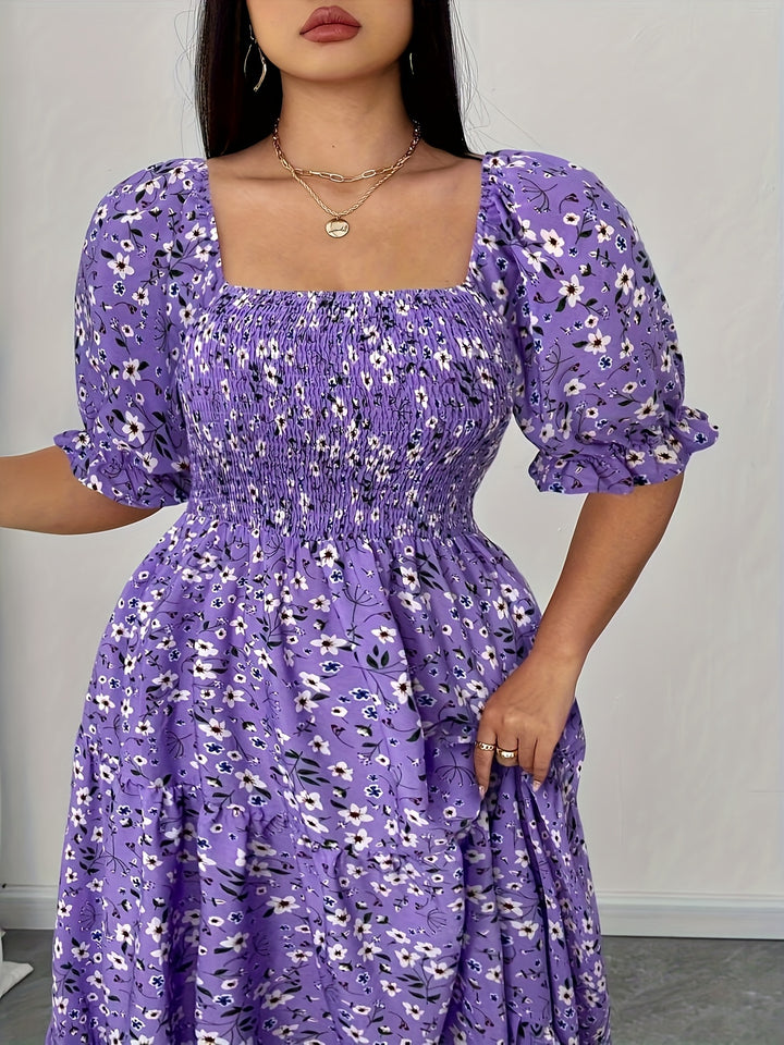 Women's Elegant Floral Print Maxi Dress