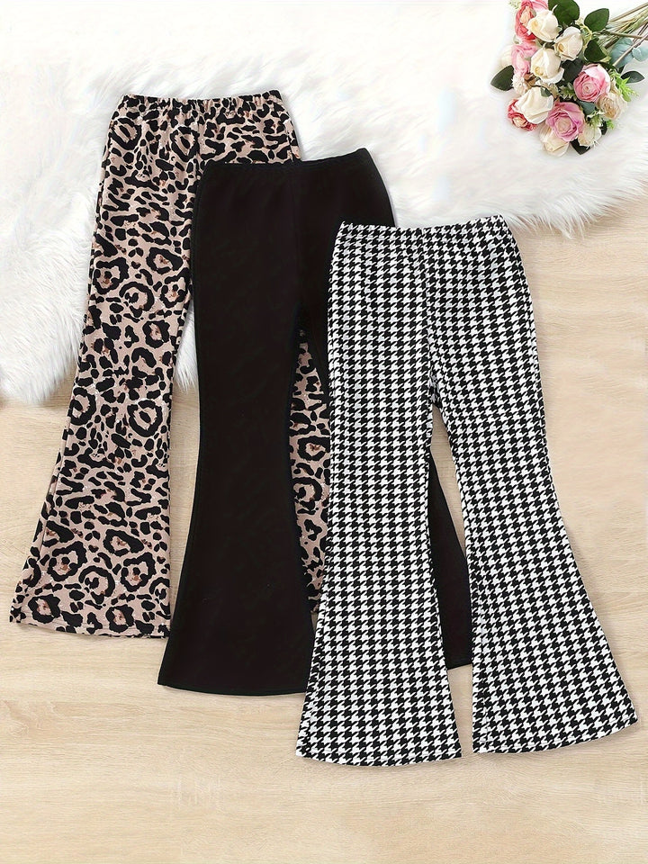 3pcs Girls' Comfortable Flared Pants-pants-Bennys Beauty World