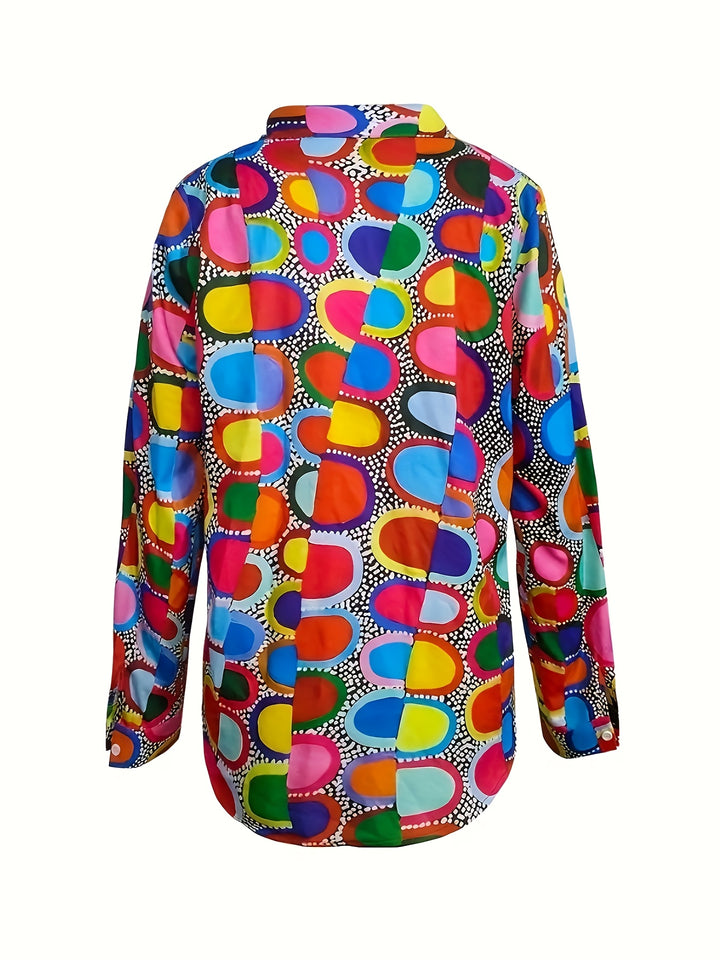 Stylish Women's Spring/Summer Colourful Print Shirt