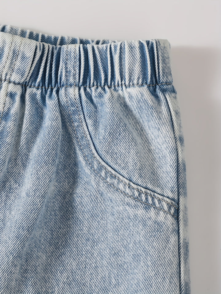 Casual Loose-Fit High-Waist Cat Print Jeans