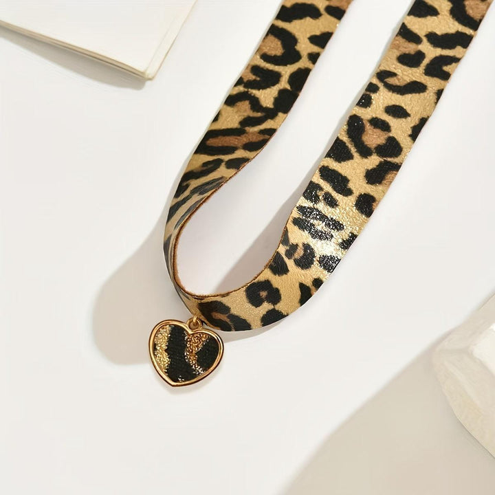 1pc Vintage Hip Hop Style Leopard Print Choker Necklace - Bennys Beauty World