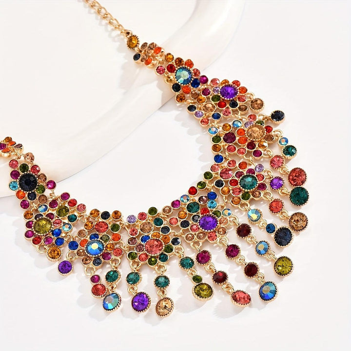 1pc Gorgeous Elegant Colorful Rhinestone Necklace - Bennys Beauty World