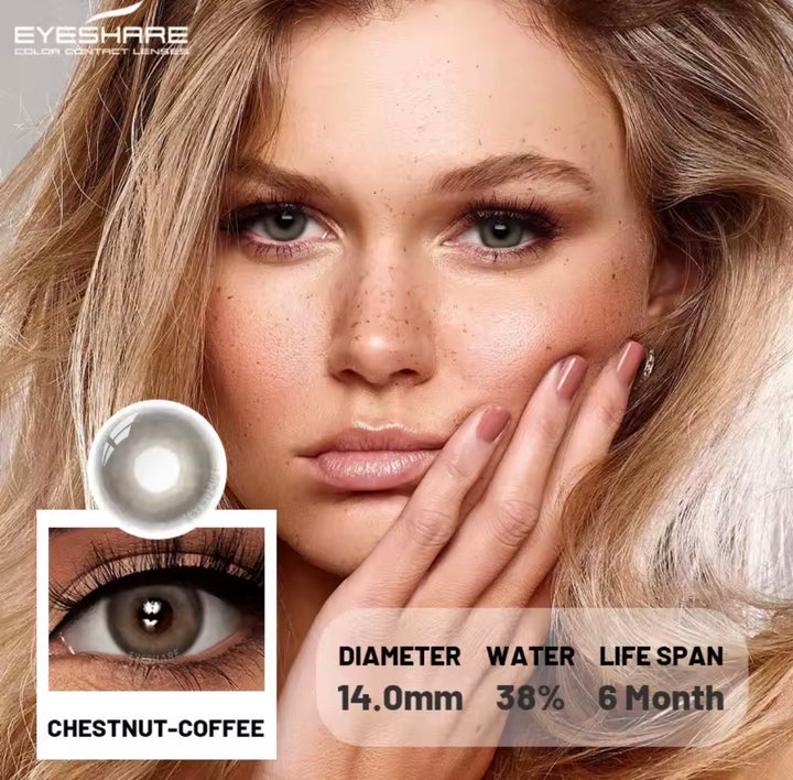 1 Pair Yearly  Beauty Contact Lenses Black, Brown Coffee
