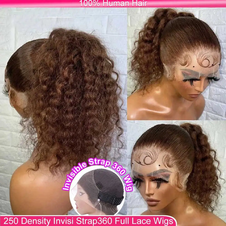 360 Full HD Lace Frontal Wig | Deep Wave | Invisible Strap