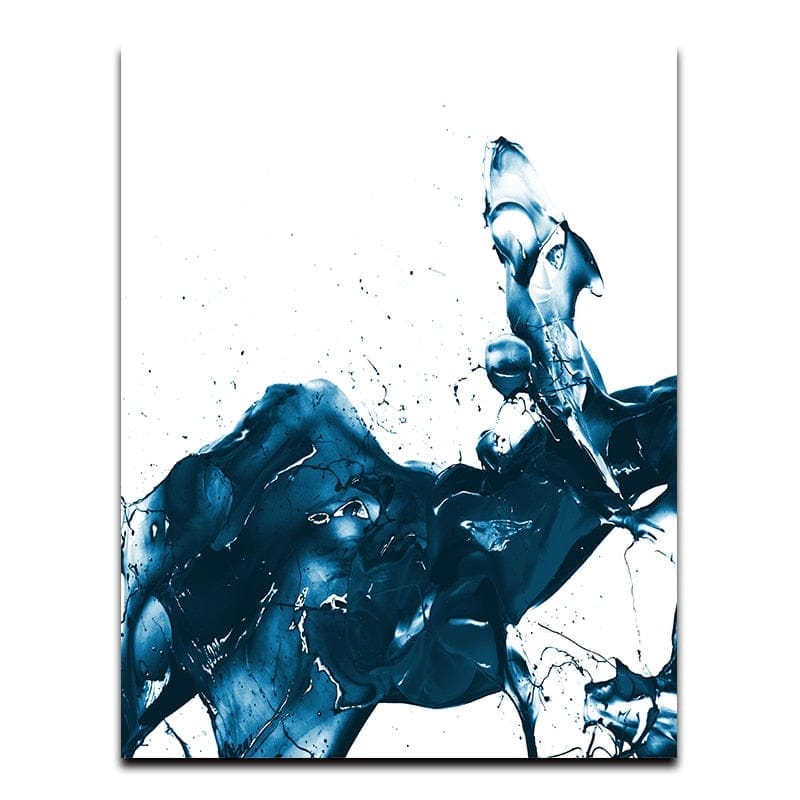 Abstract Blue Splash Paint Water Canvas Poster Home Decoration Bennys Beauty World