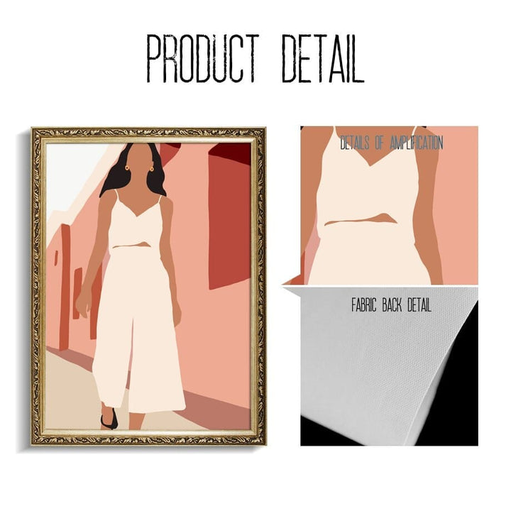 Abstract Fashion Vintage Girl Minimalist Wall Art Canvas Bennys Beauty World