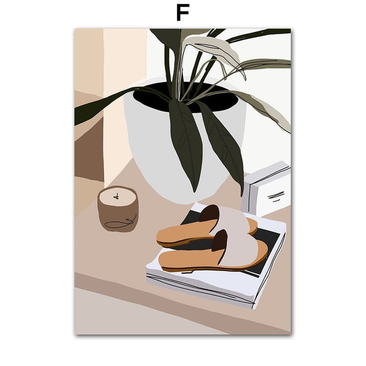 Abstract Fashion Vintage Girl Minimalist Wall Art Canvas Bennys Beauty World