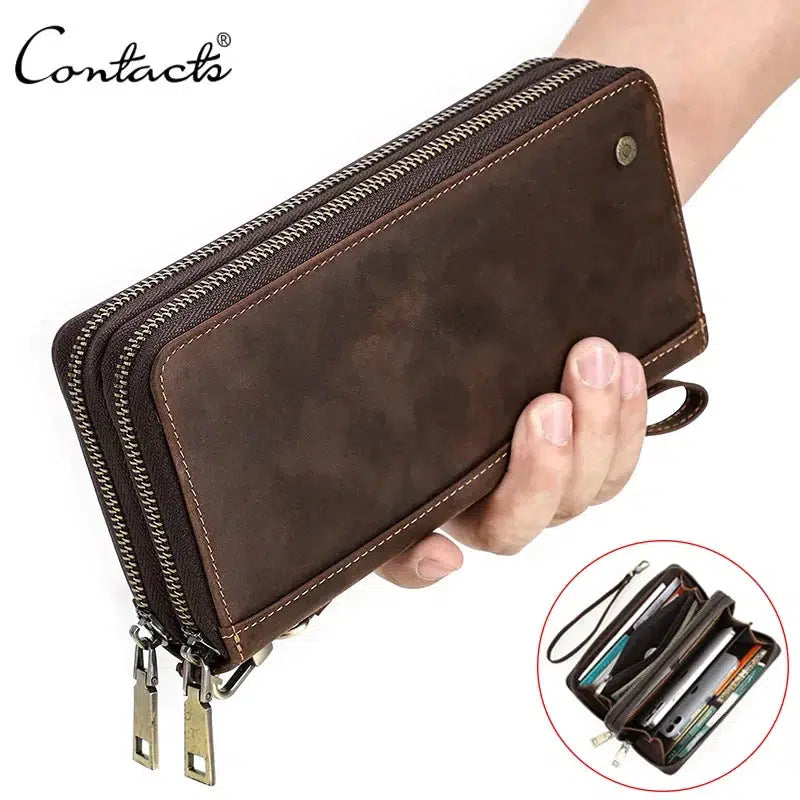 Leather Mens Wallet Clutch Bag Card Holder Long Wallets-bag-Bennys Beauty World