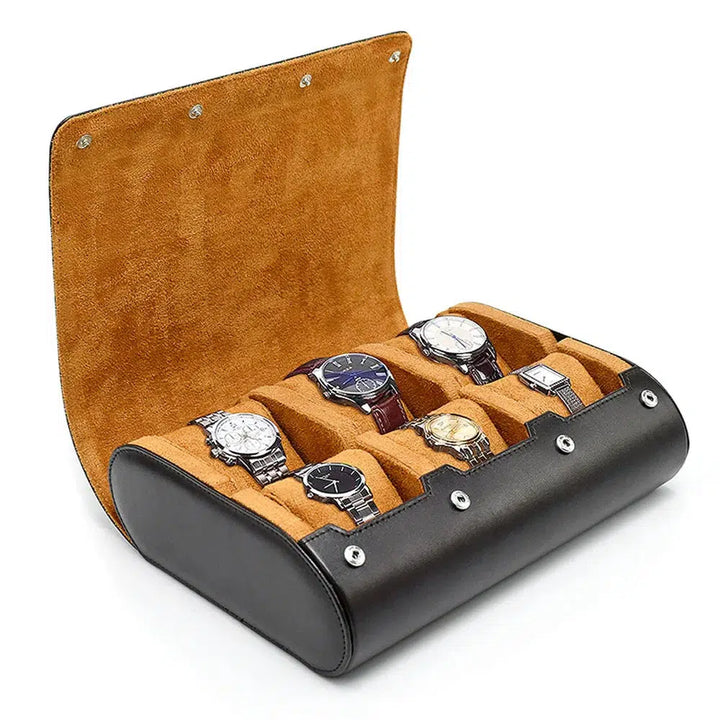 Watch Travel Case - for Men - for Women -Watch Roll Travel Case Organizer Display - Watch Case - 6 Slots Watch Box Organizer-Bennys Beauty World