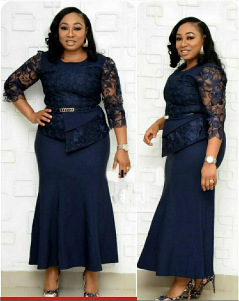 Africa Ethnic Plus Size Women's Clothing African Lace Fabric Long Dress Bennys Beauty World