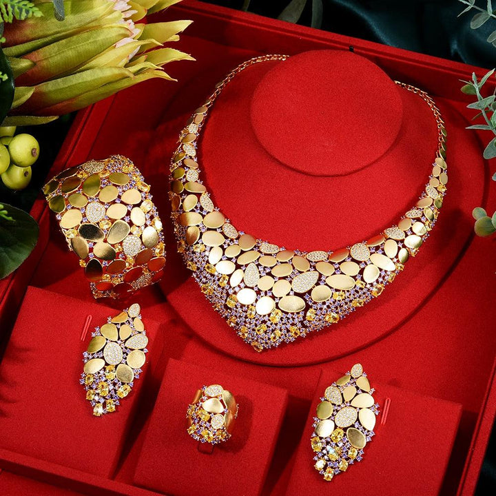 Africa Jewelry Sets For Women Wedding Party Zircon Bridal Jewelry Set Bennys Beauty World