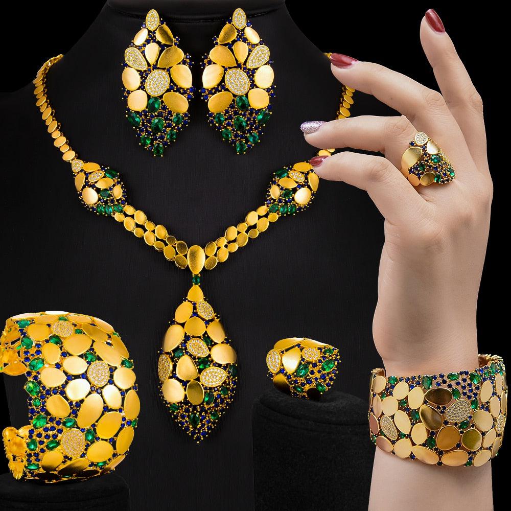 Africa Jewelry Sets For Women Wedding Party Zircon Bridal Jewelry Set Bennys Beauty World