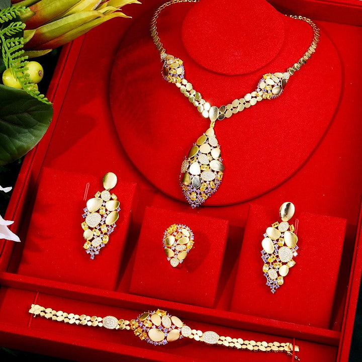 Africa Jewelry Sets For Women Wedding Party Zircon Bridal Jewelry Set Bennys Beauty World