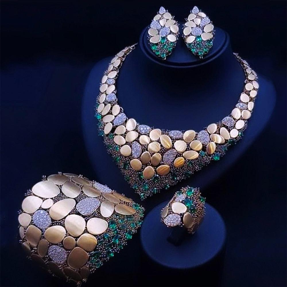 Africa Jewelry Sets For Women Wedding Party Zircon Bridal Jewelry Set Bennys Beauty World