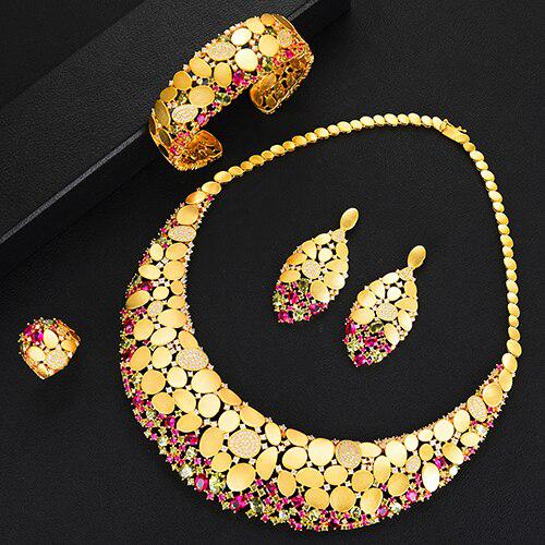 Africa Jewelry Sets For Women Wedding Party Zircon Bridal Jewelry Set Bennys Beauty World