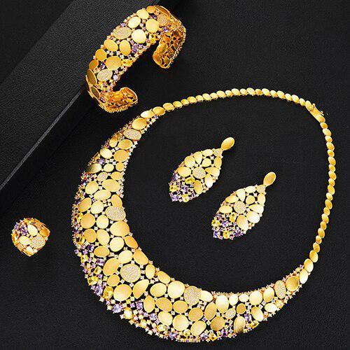 Africa Jewelry Sets For Women Wedding Party Zircon Bridal Jewelry Set Bennys Beauty World