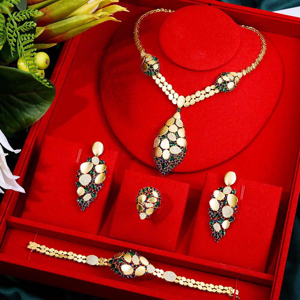 Africa Jewelry Sets For Women Wedding Party Zircon Bridal Jewelry Set Bennys Beauty World