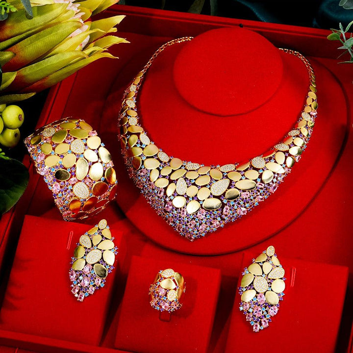 Africa Jewelry Sets For Women Wedding Party Zircon Bridal Jewelry Set Bennys Beauty World