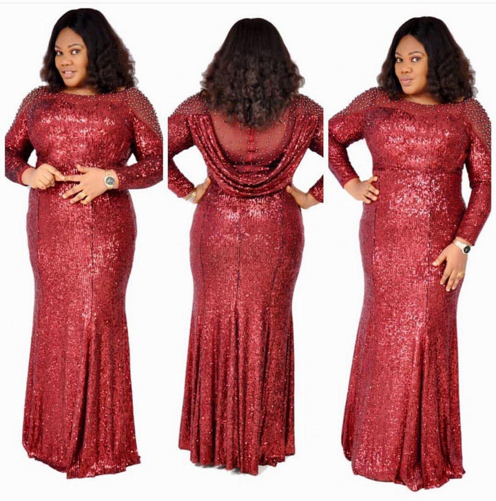 African Dresses For Women High Quality  Fashion Sequin Dress For Ladies Bennys Beauty World