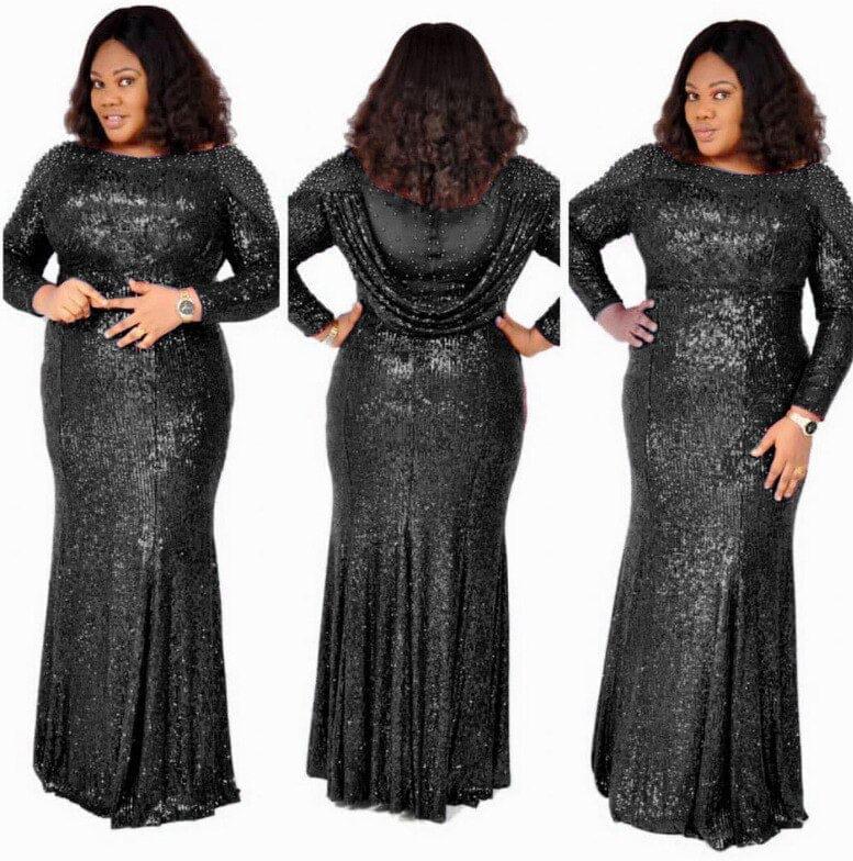 African Dresses For Women New Fashion Big Size Sequin Evening
