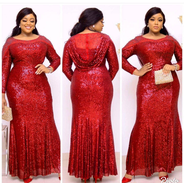 African Dresses For Women High Quality  Fashion Sequin Dress For Ladies Bennys Beauty World