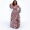 African Dresses for Women Autumn 2-piece Set Lady Full Sleeve Dress Bennys Beauty World