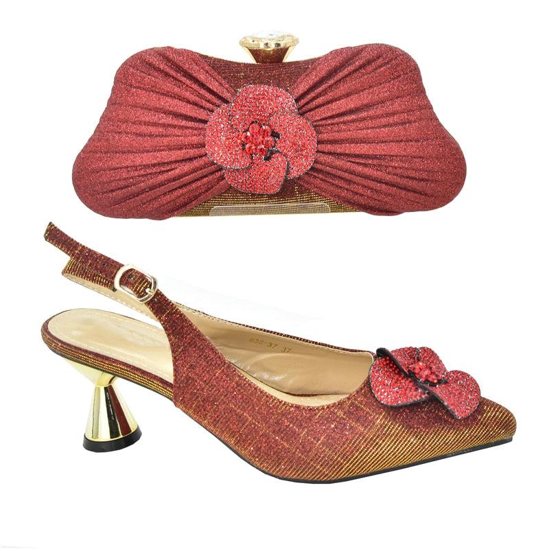African Ladies Shoes with Matching Bags Set Bennys Beauty World
