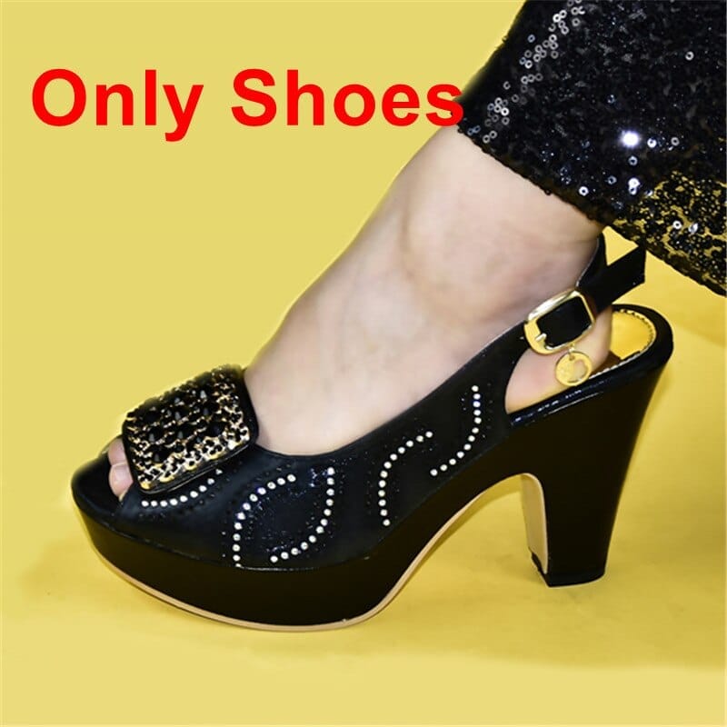 African Party Shoe and Bag Set Fashion Italian Women Wedding Pumps Bennys Beauty World