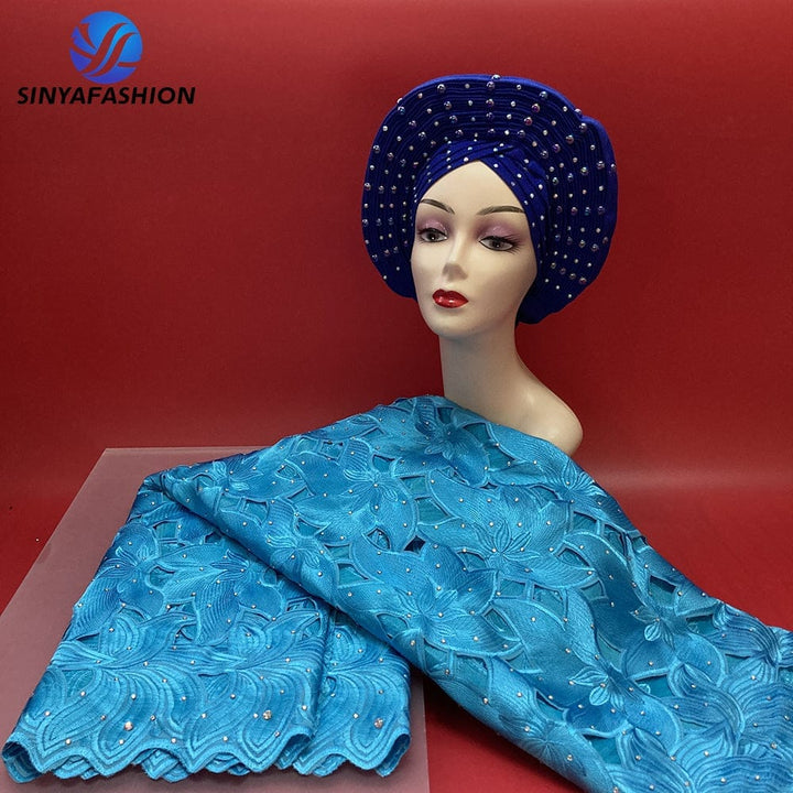 African Swiss Voile Lace 100% Cotton Fabric Auto Gele headtie Bennys Beauty World