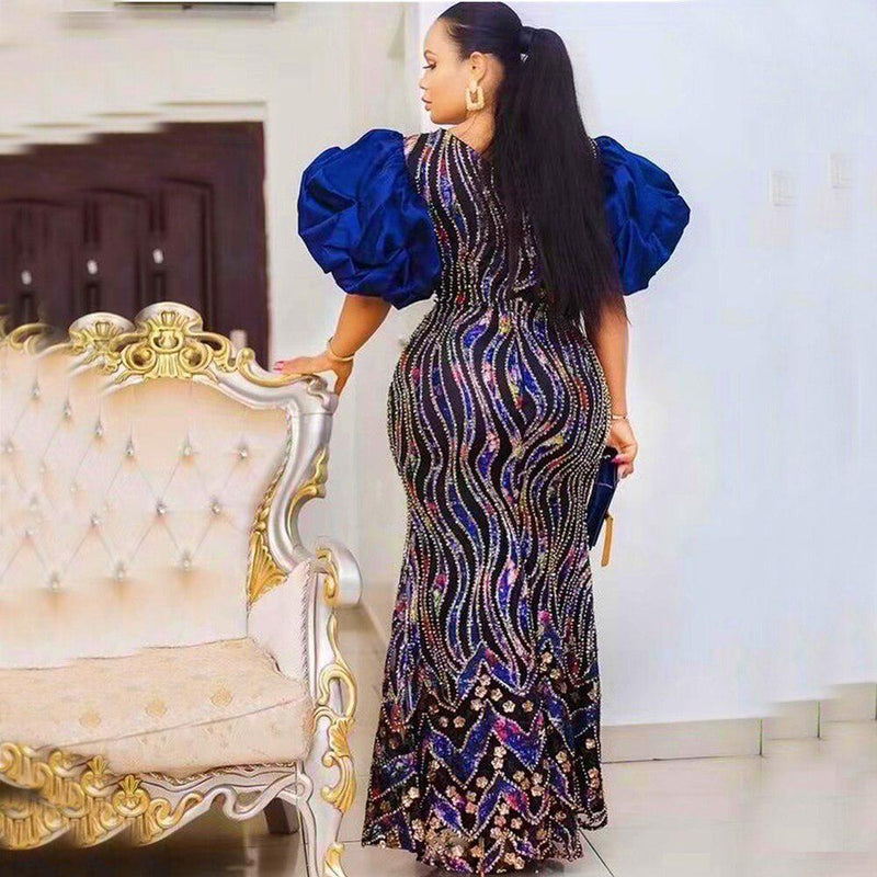 African Wedding Party Dresses for Women Plus Size Sequin Africa Clothes Bennys Beauty World