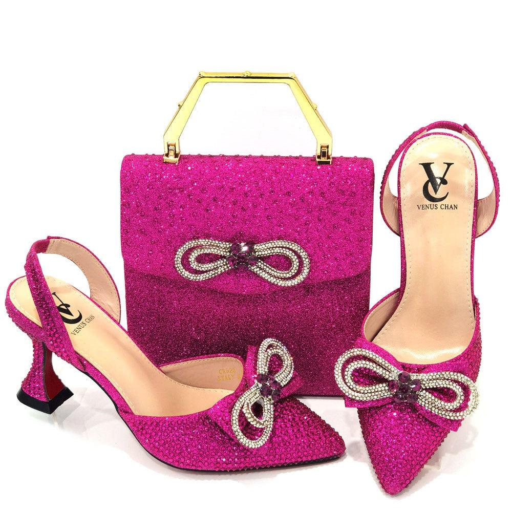 African Women's High Heel Party Shoes and Bags Set Bennys Beauty World