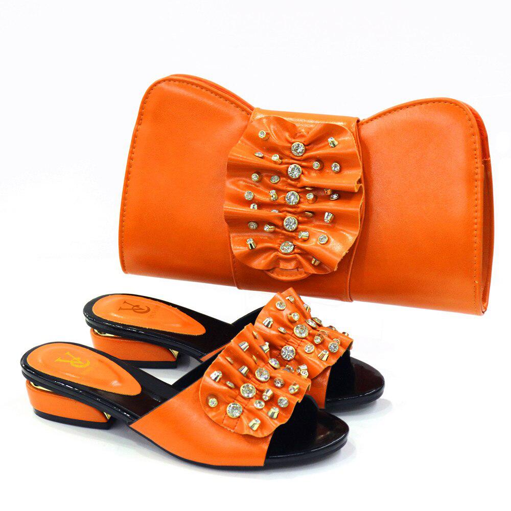 African Womens Low Heel Comfortable Shoes and Bags Set Bennys Beauty World