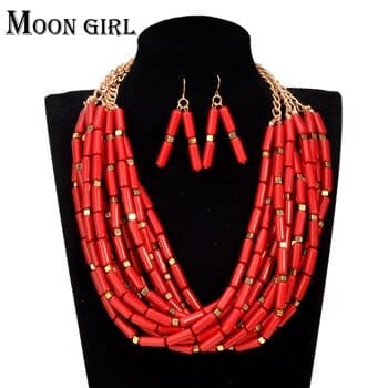 African choker Necklace/Earrings Set For women Bennys Beauty World