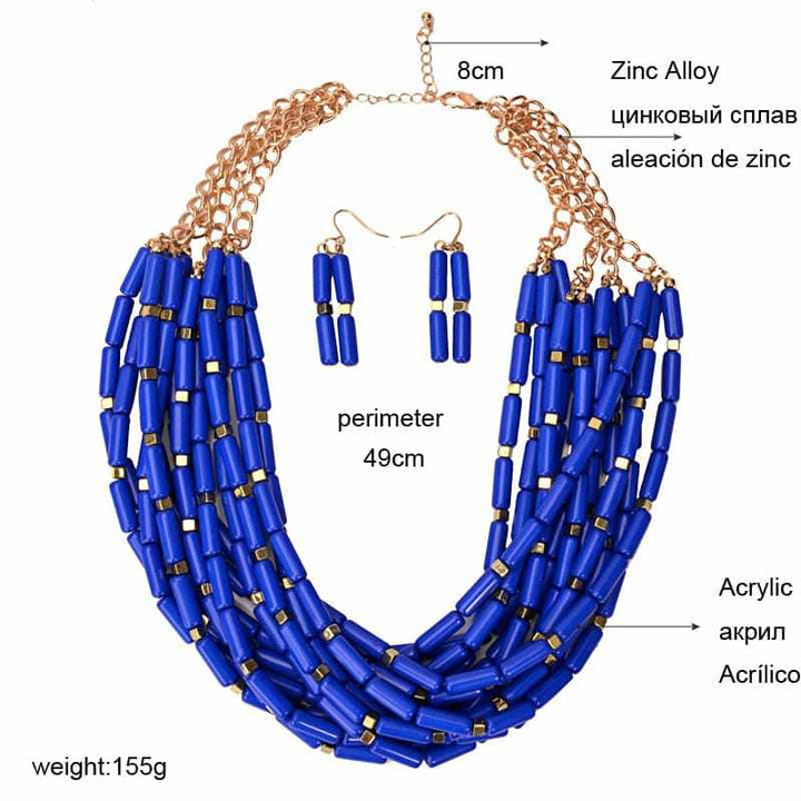 African choker Necklace/Earrings Set For women Bennys Beauty World